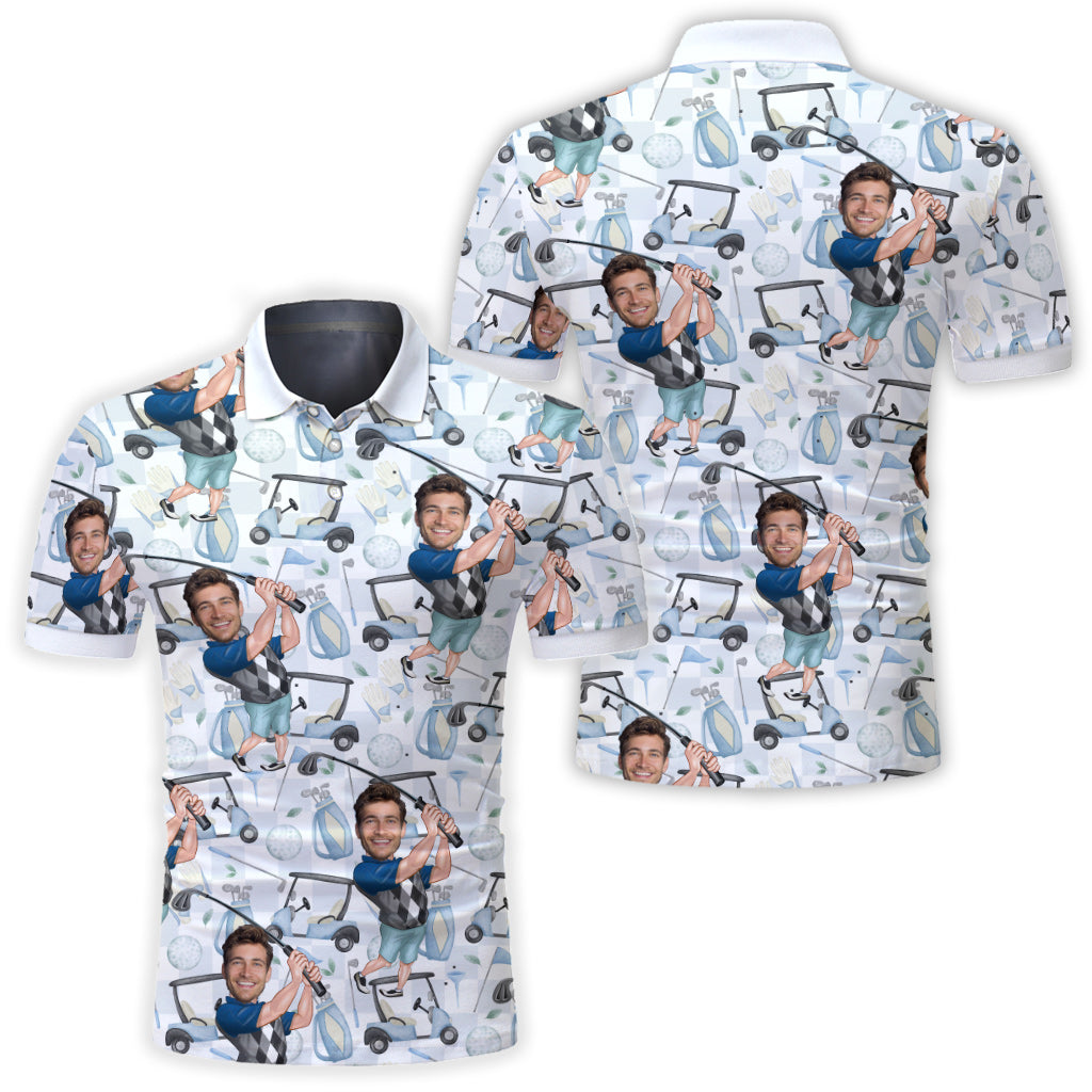 Photo Inserted Funny Golfer - Personalized Golf Polo Shirt