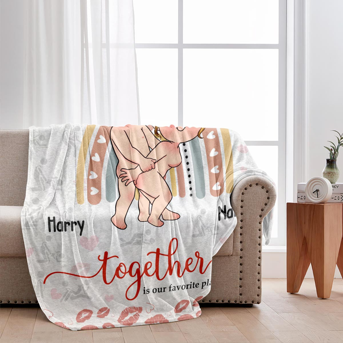 Together Is Our Favorite Place To Be - Personalized Couple Blanket