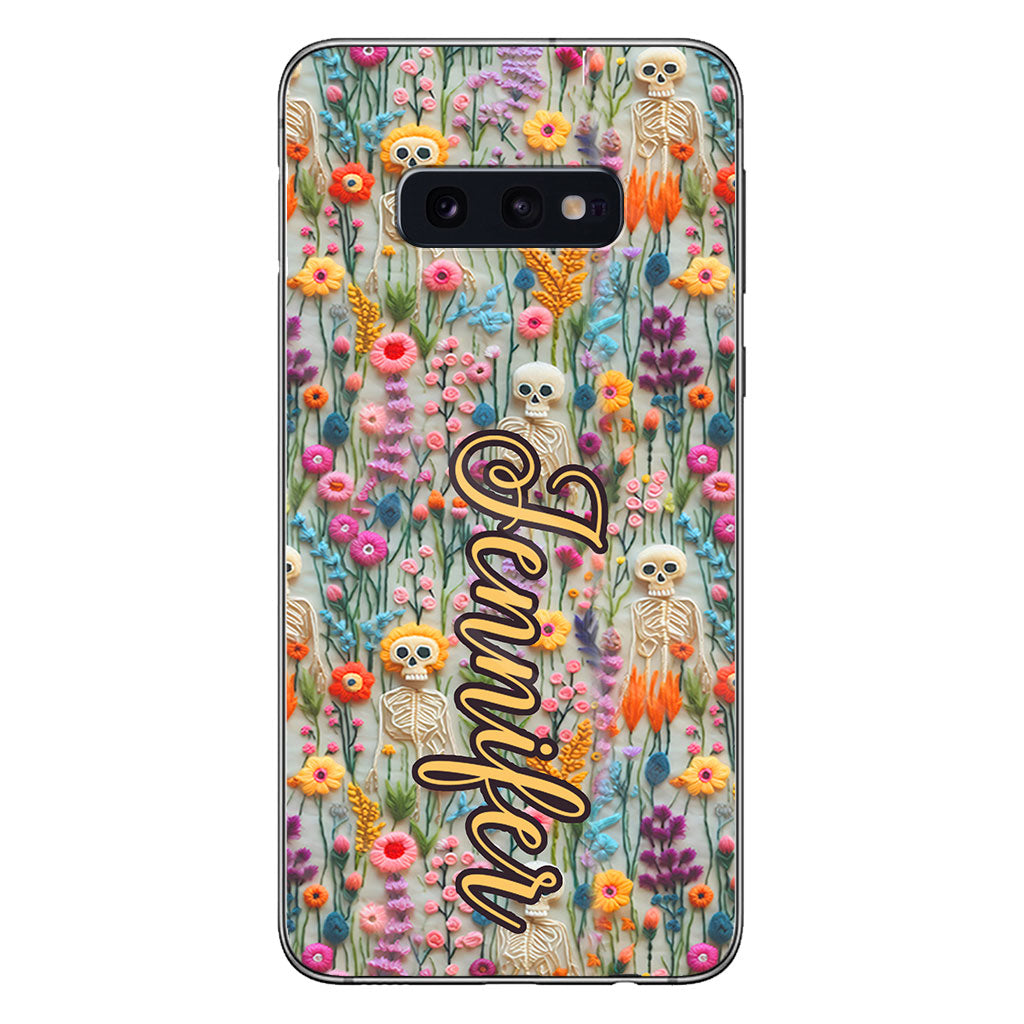 Floral Skeleton - Personalized Skull Phone Case