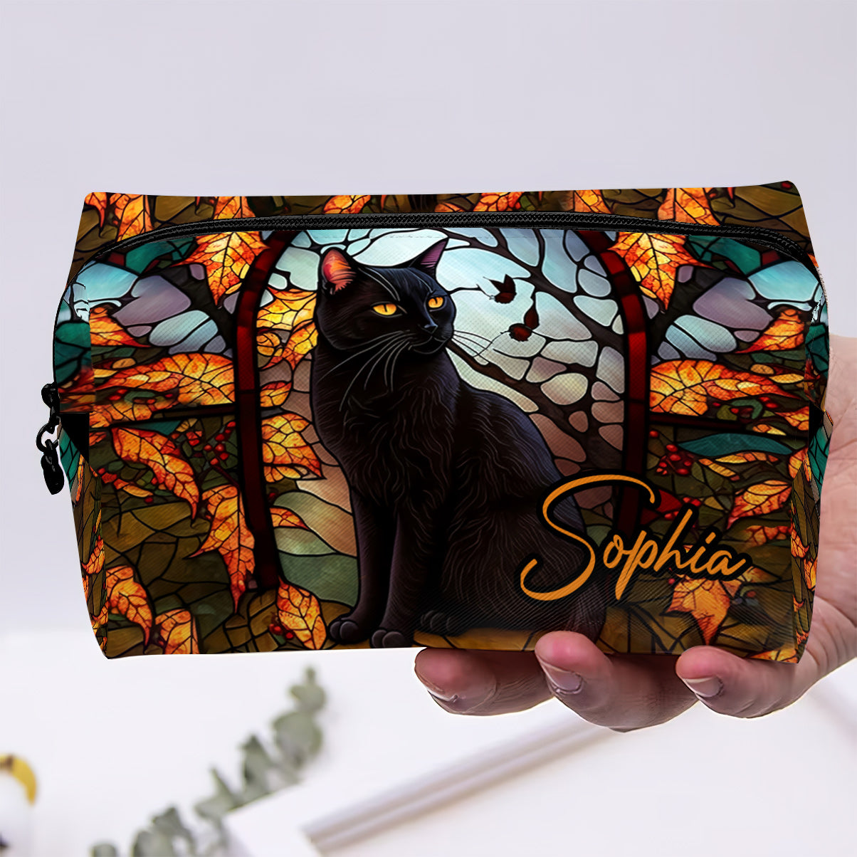 Black Cat - Personalized Black Cat Makeup Bag