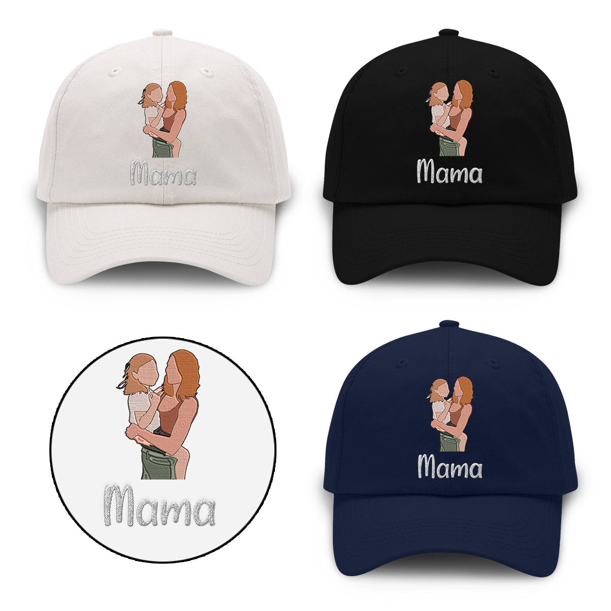 Custom 2D Embroidery From Photo - Personalized Mother Embroidered Classic Cap