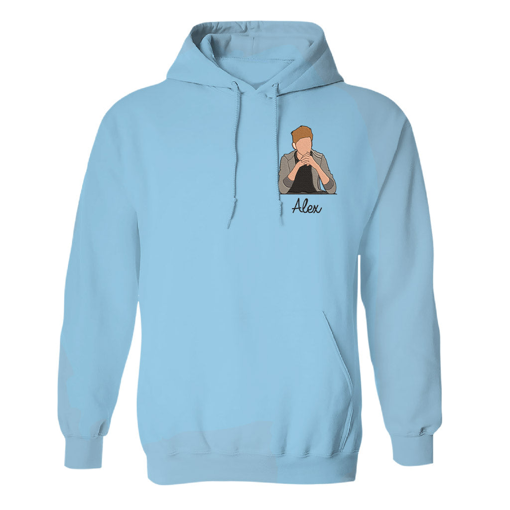 Custom 2D Photo - Personalized grandson Embroidered Hoodie