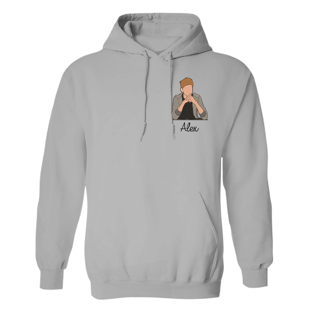 Custom 2D Photo - Personalized Uncle Embroidered Hoodie