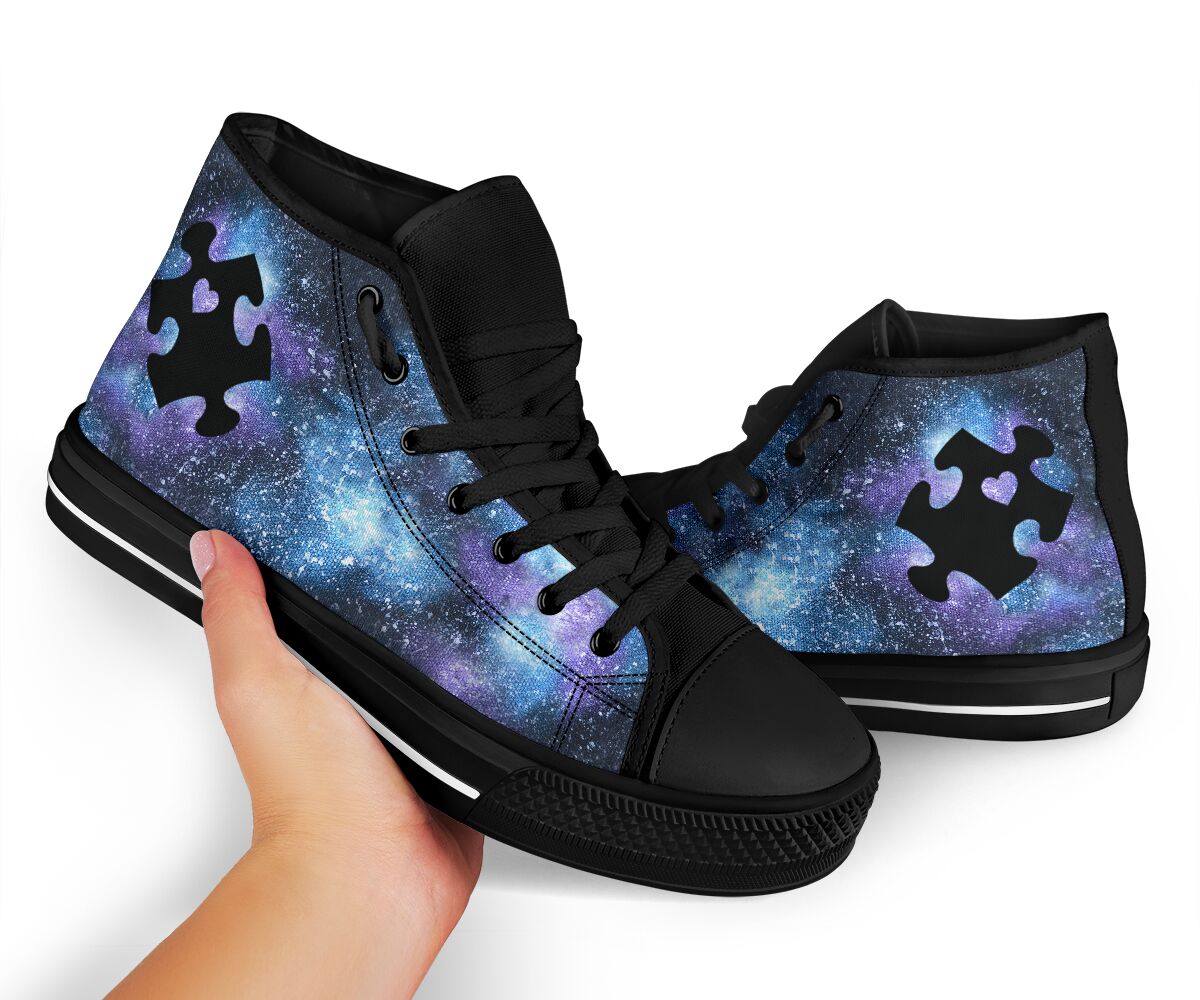 Autism Puzzle Galaxy High Top Shoes 0622