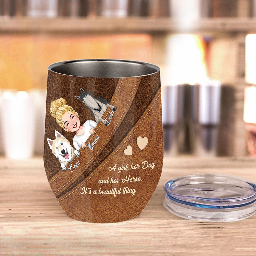 What A Beautiful Thing - Personalized Horse Wine Tumbler