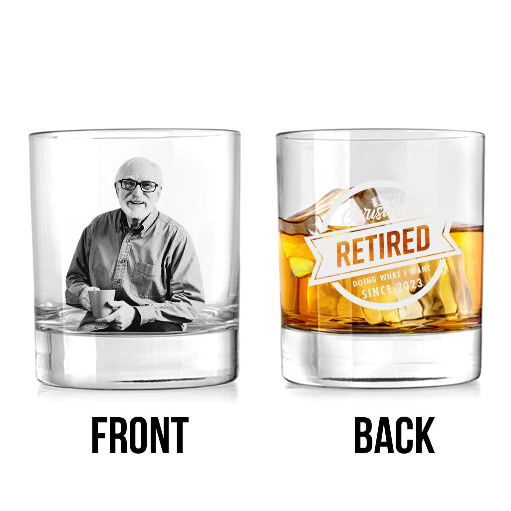 Retired Doing What I Want - Personalized Retired Rock Glass