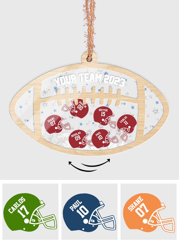 Football Team - Personalized Football 3 Layered Shaker Ornament