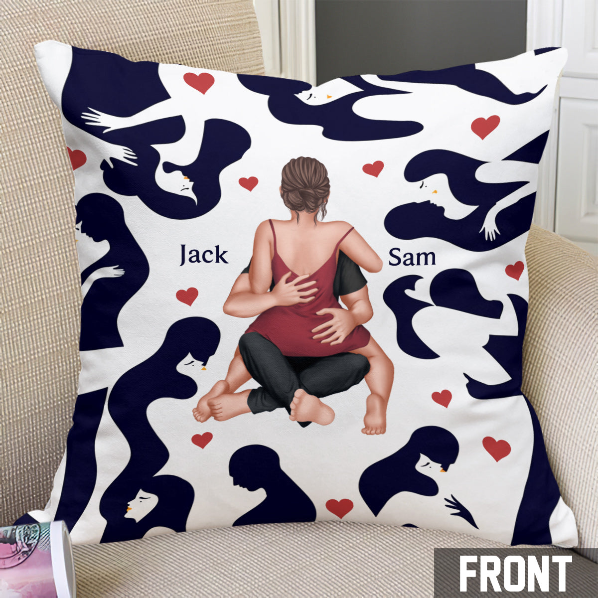 I Just Absolutely Entirely & Unconditionally F*cking Love Lou - Personalized Couple Throw Pillow