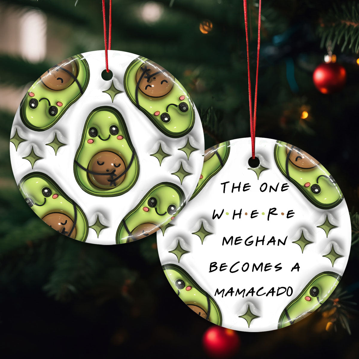 Mamacado - Personalized Pregnancy Ceramic Circle Ornament