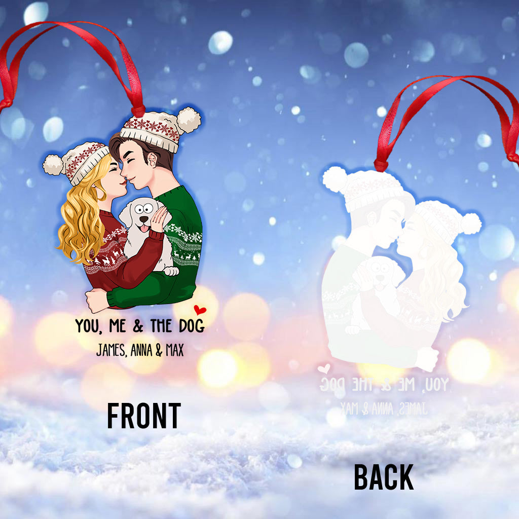 You Me And The Dog Cat - gift for dog lover, cat lover - Personalized Transparent Ornament