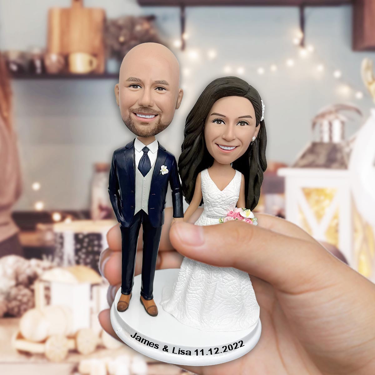 Groom And Bride Wedding Gift - Personalized wedding Bobblehead