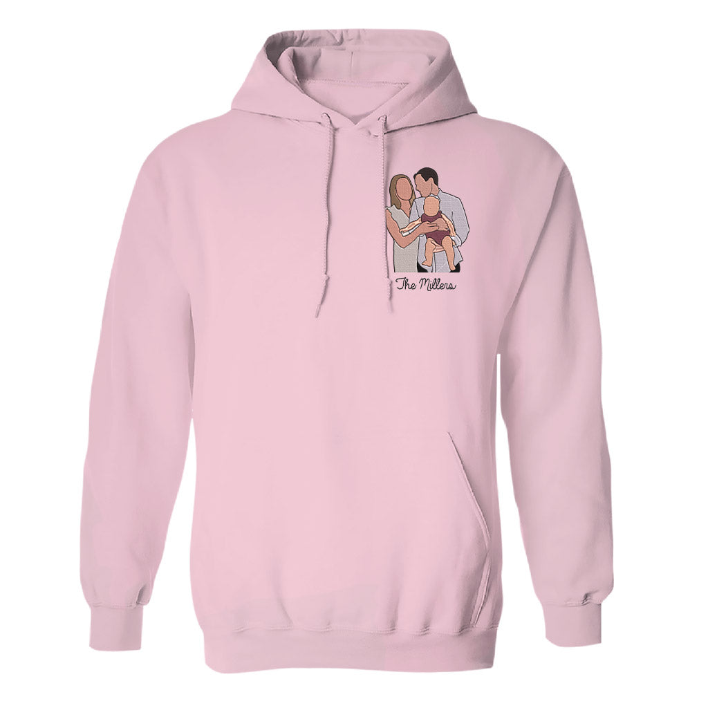 Custom 2D Photo - Personalized Family Embroidered Hoodie