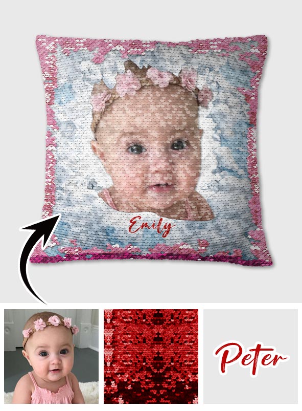 My Kids - Personalized Kid Sequin Pillow Cover