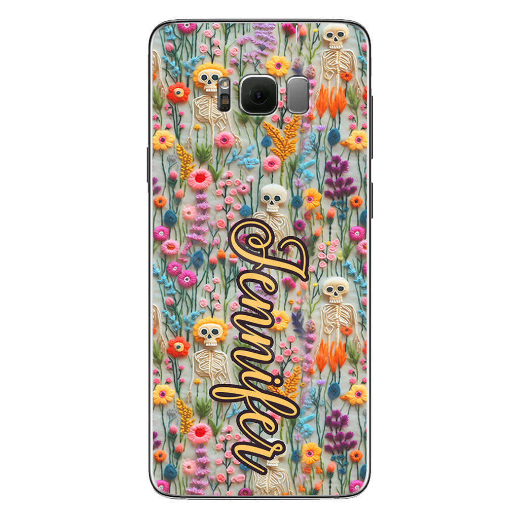 Floral Skeleton - Personalized Skull Phone Case