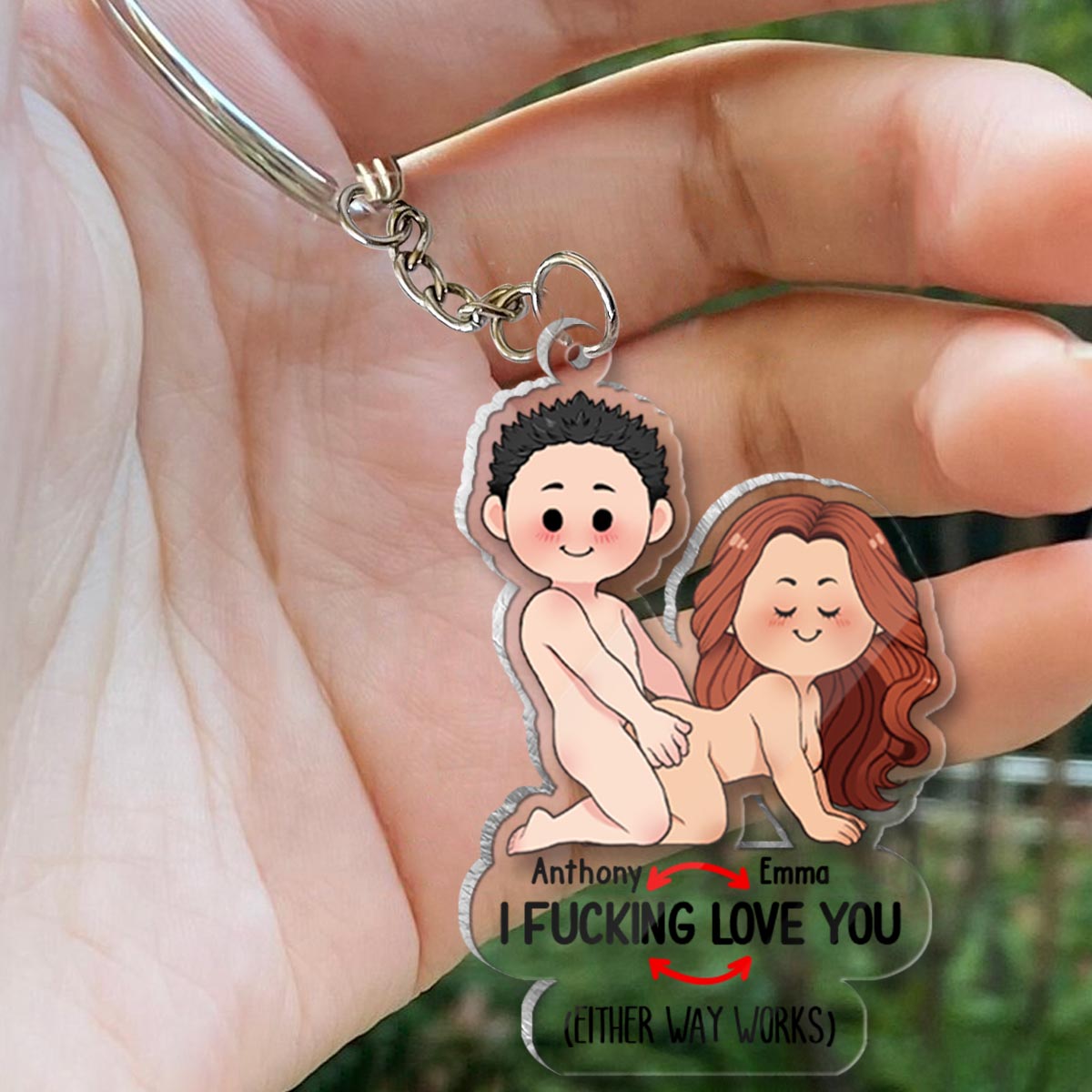 I Love You - Personalized Couple Keychain