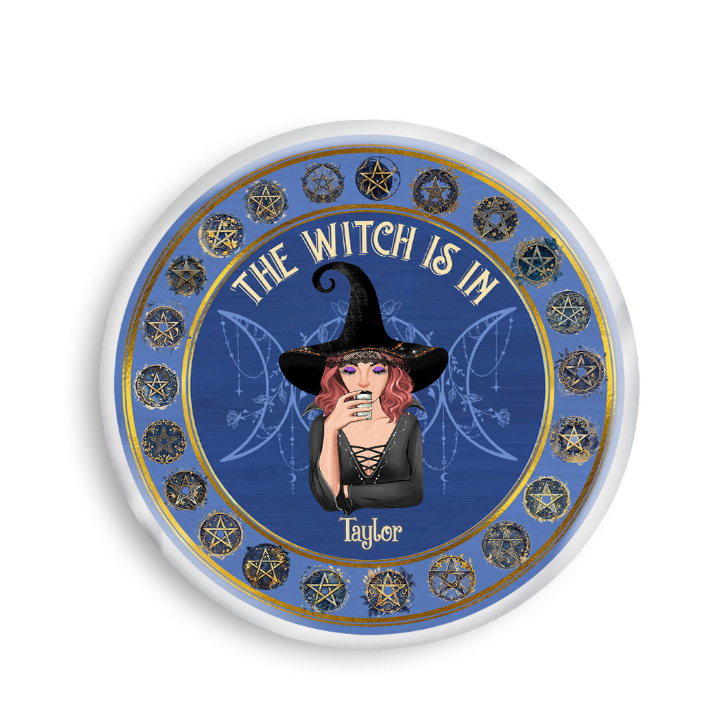 The Witch Is In - Personalized Witch Shaped Pillow