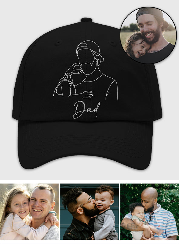 Custom Photo - Personalized Step Dad Embroidered Classic Cap