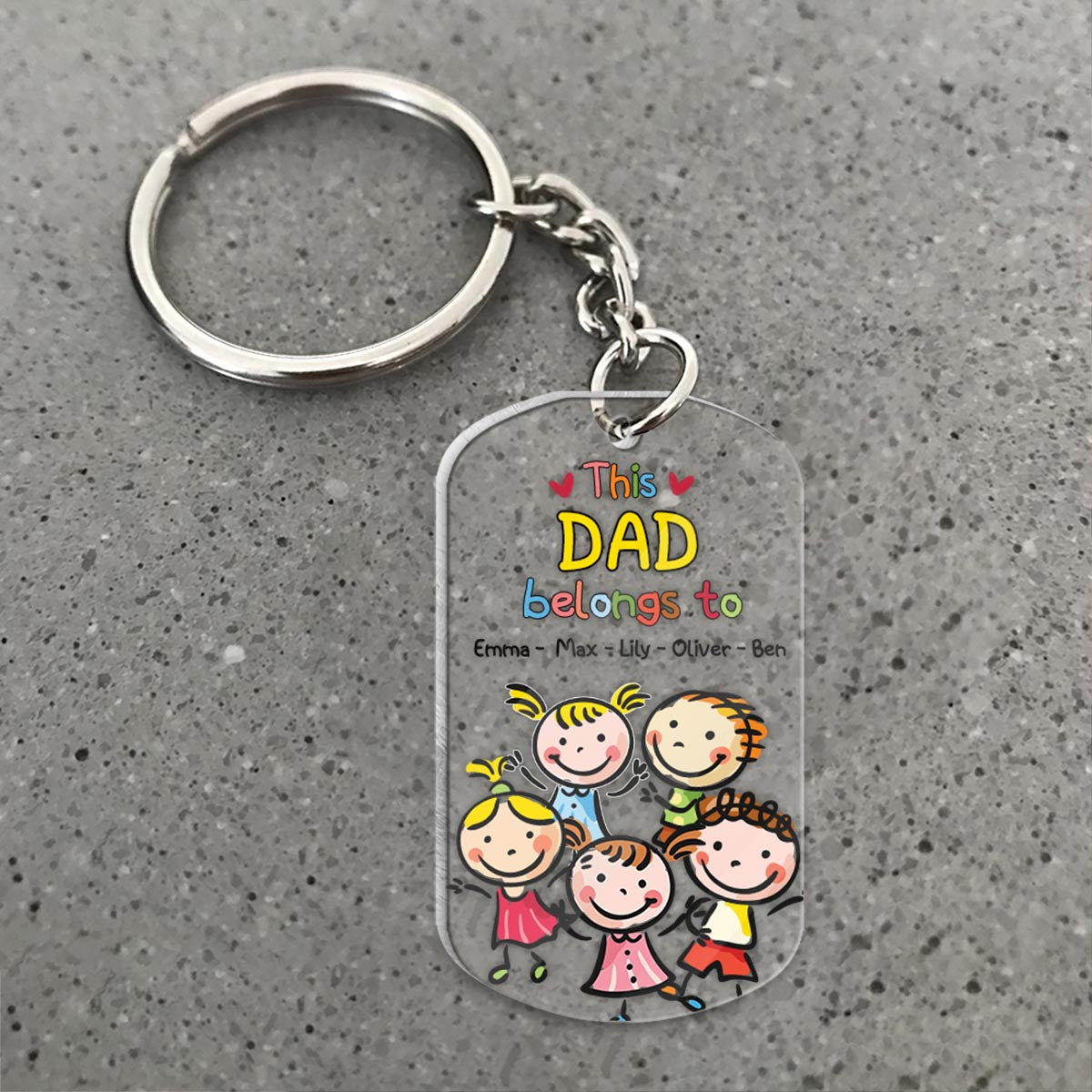 This Grandpa Belongs To - Gift for grandpa, grandma, mom, dad, uncle, aunt, brother, sister - Personalized Keychain