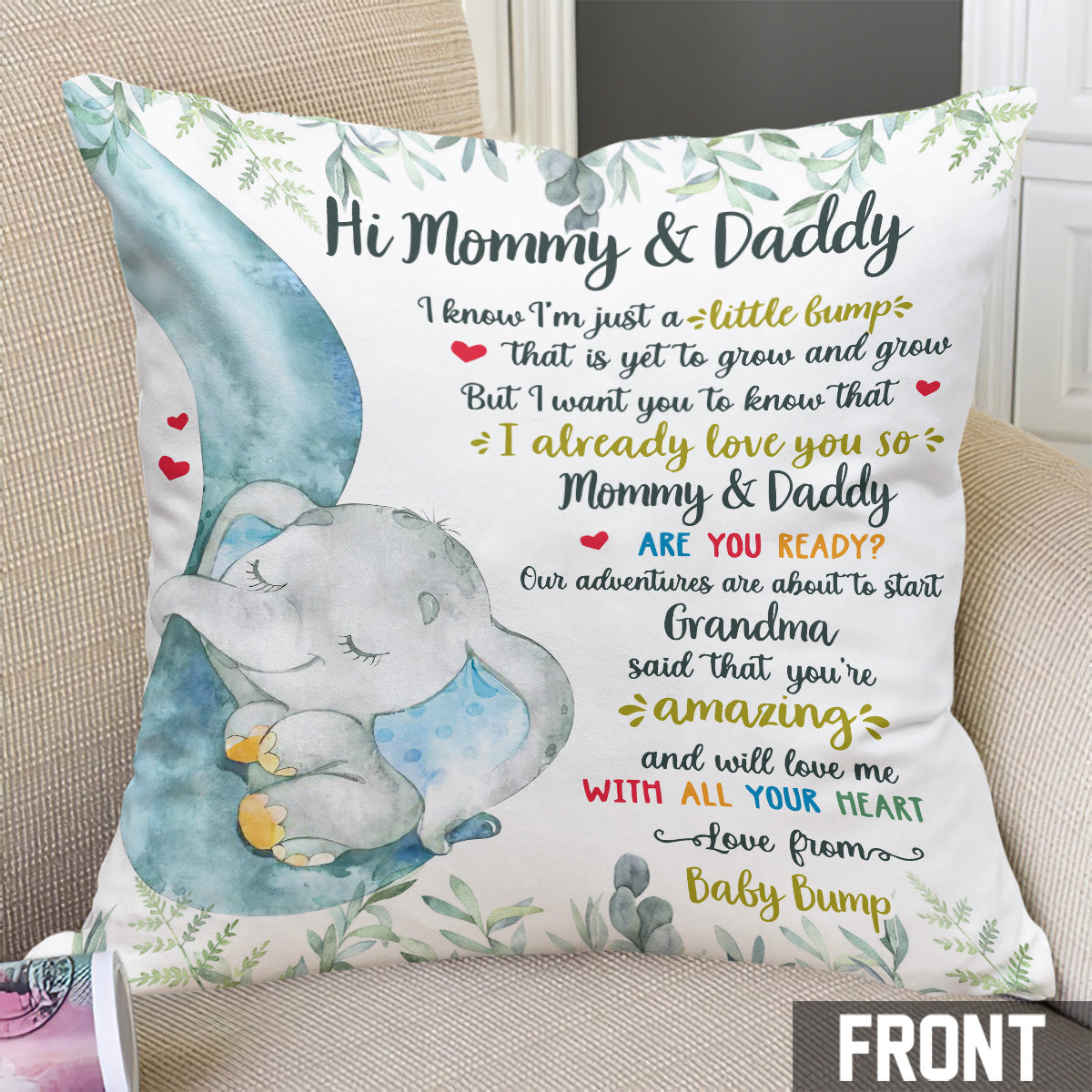 Love From Baby Bump - Personalized Mother Throw Pillow