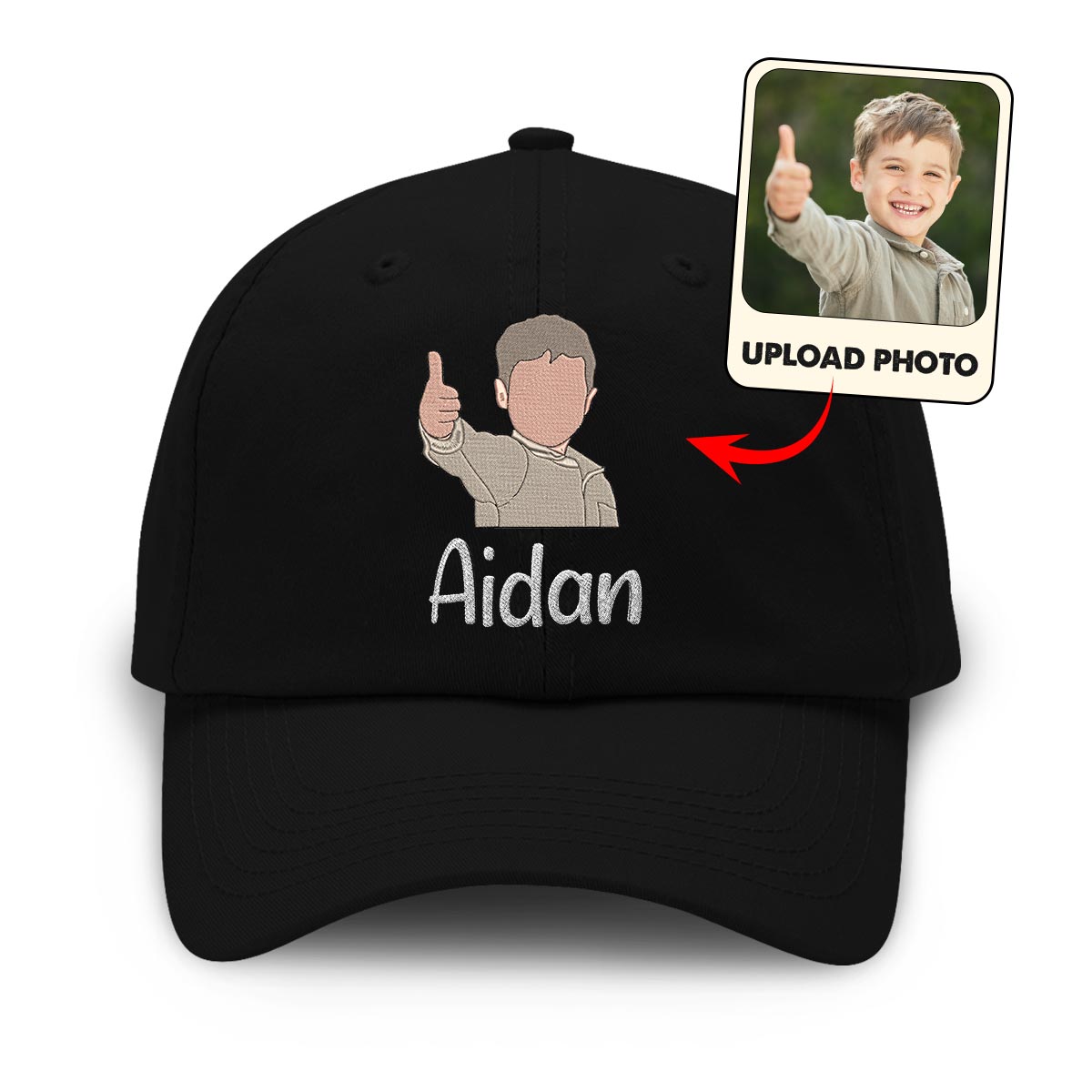 Custom 2D Photo - Personalized Kid Embroidered Classic Cap