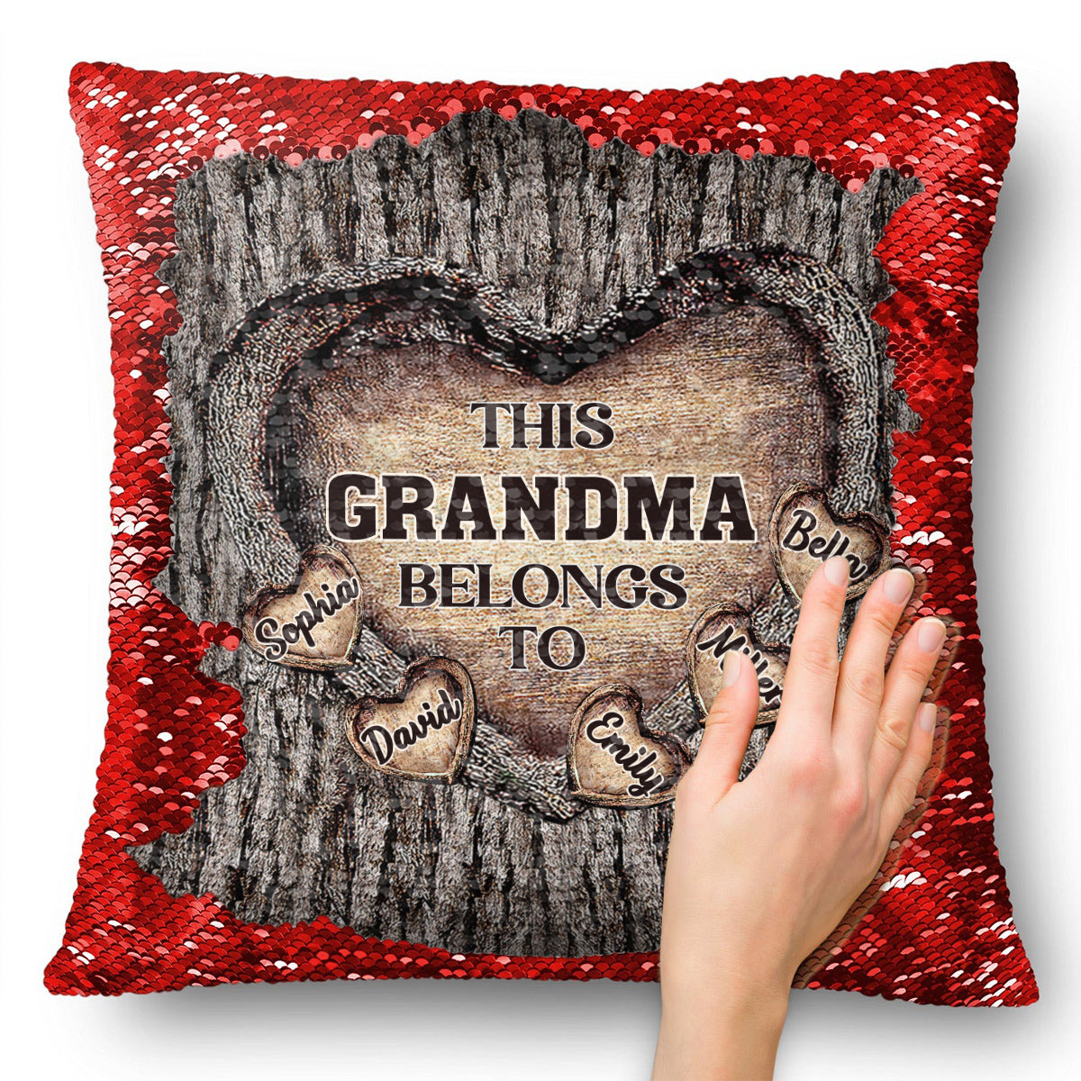 This Grandma Mom Mimi Nana Gigi Belongs To - Gift for grandma - Personalized Sequin Pillow Cover