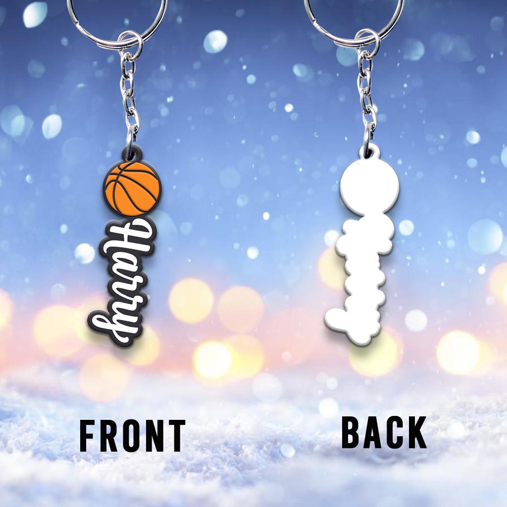 Basketball Name Tag - Personalized Basketball Keychain