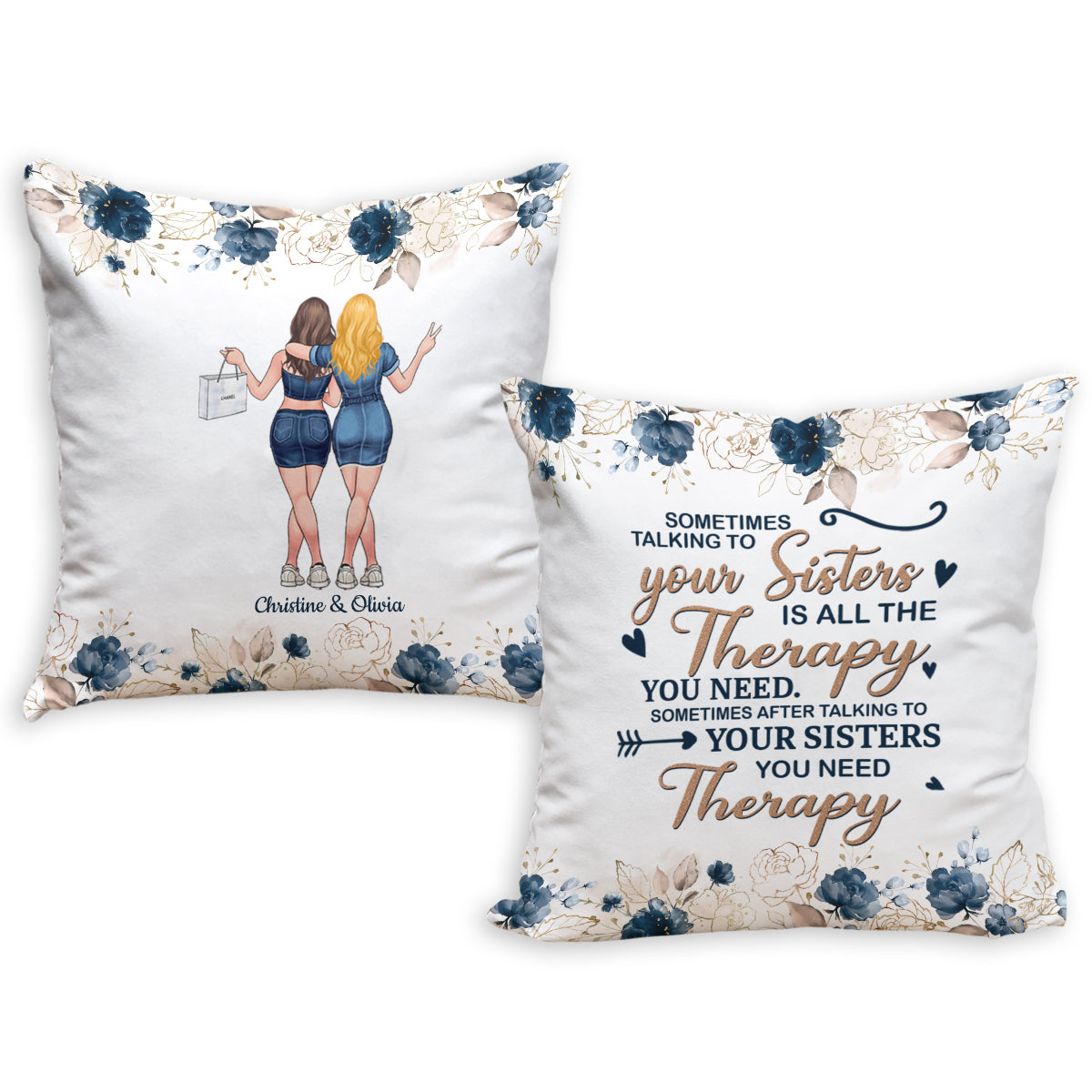 Talking To Your Sister - Personalized Bestie Throw Pillow