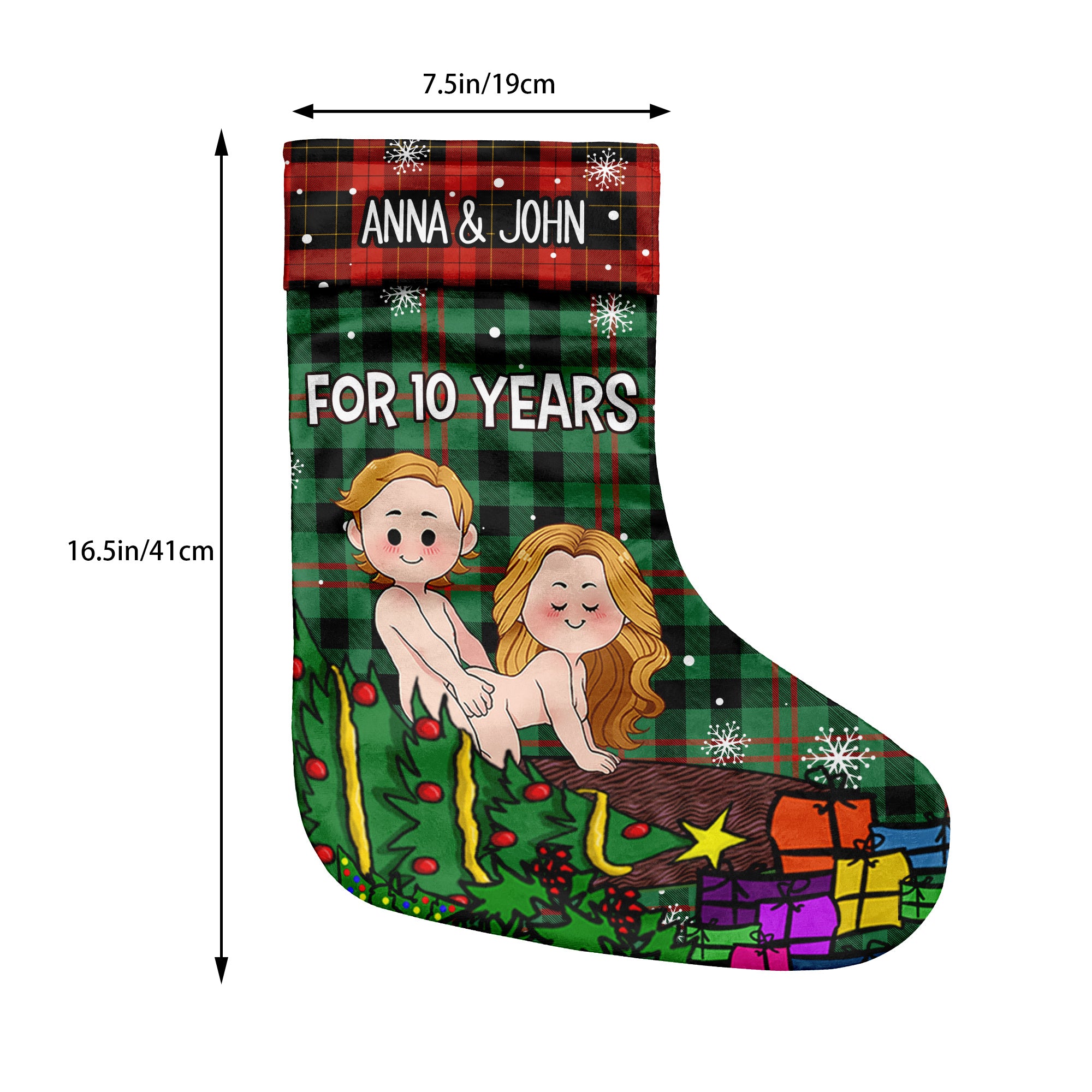 Together On The Naughty List - Personalized Couple Christmas Stockings