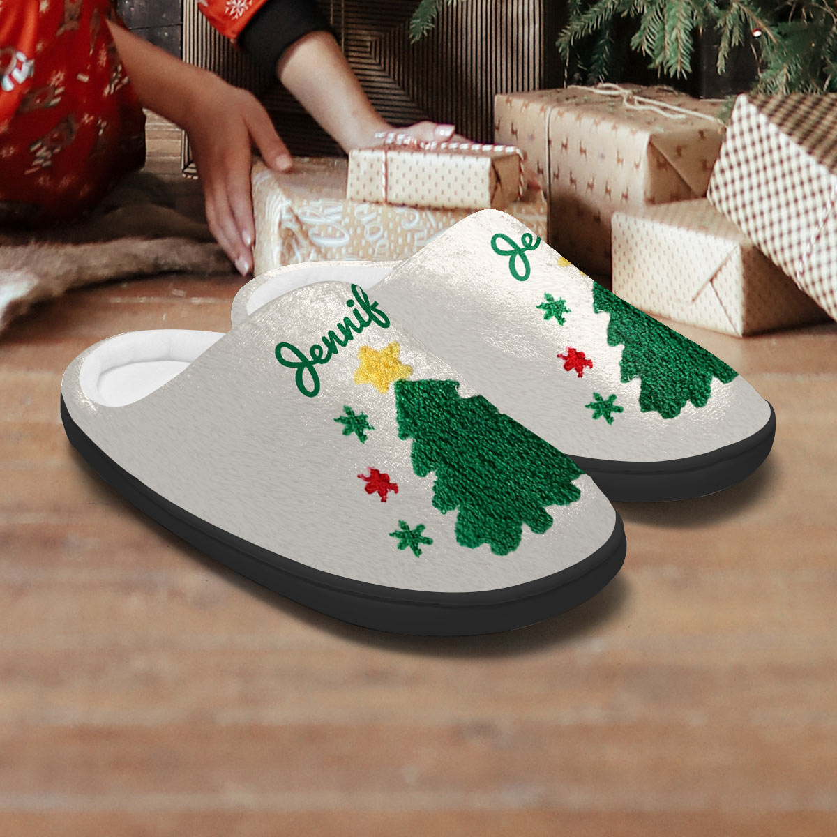 Christmas Tree - Personalized Christmas Slippers