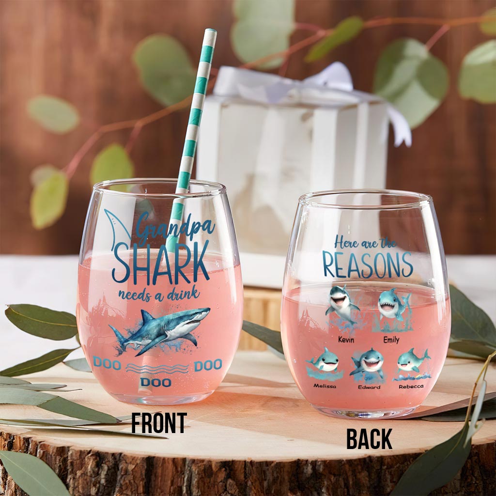 Mama Shark Needs A Drink Custom Photo Mug