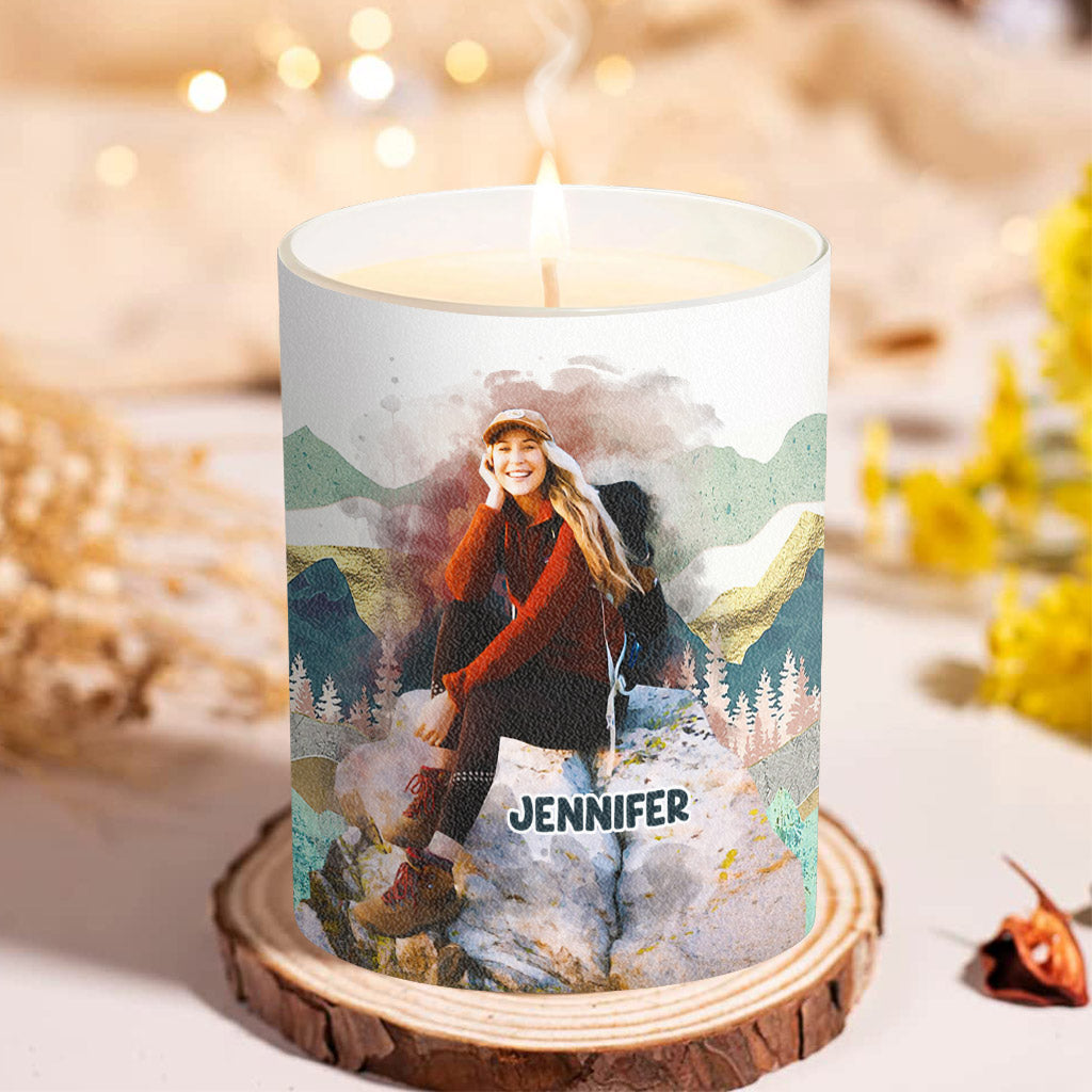 And The Wise One Said - Personalized Hiking Candle With Wooden Lid