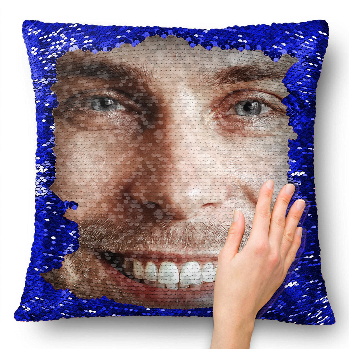 Funny Custom Face Sequin Pillow - Gift for husband, wife, boyfriend, girlfriend - Personalized Sequin Pillow Cover