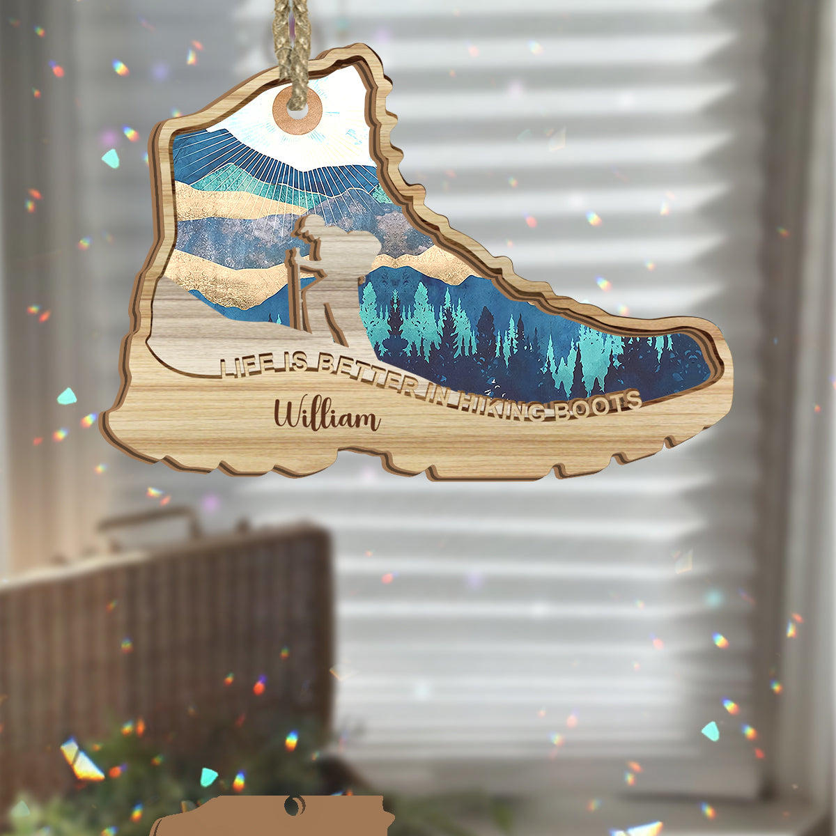 Life Is Better In Hiking Boots - Personalized Hiking Suncatcher