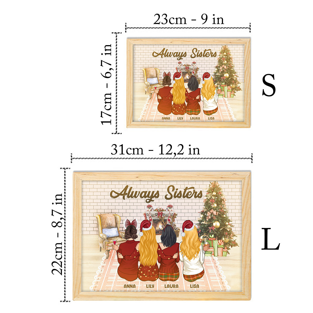 Always Sister - Personalized Family Light Photo Frame