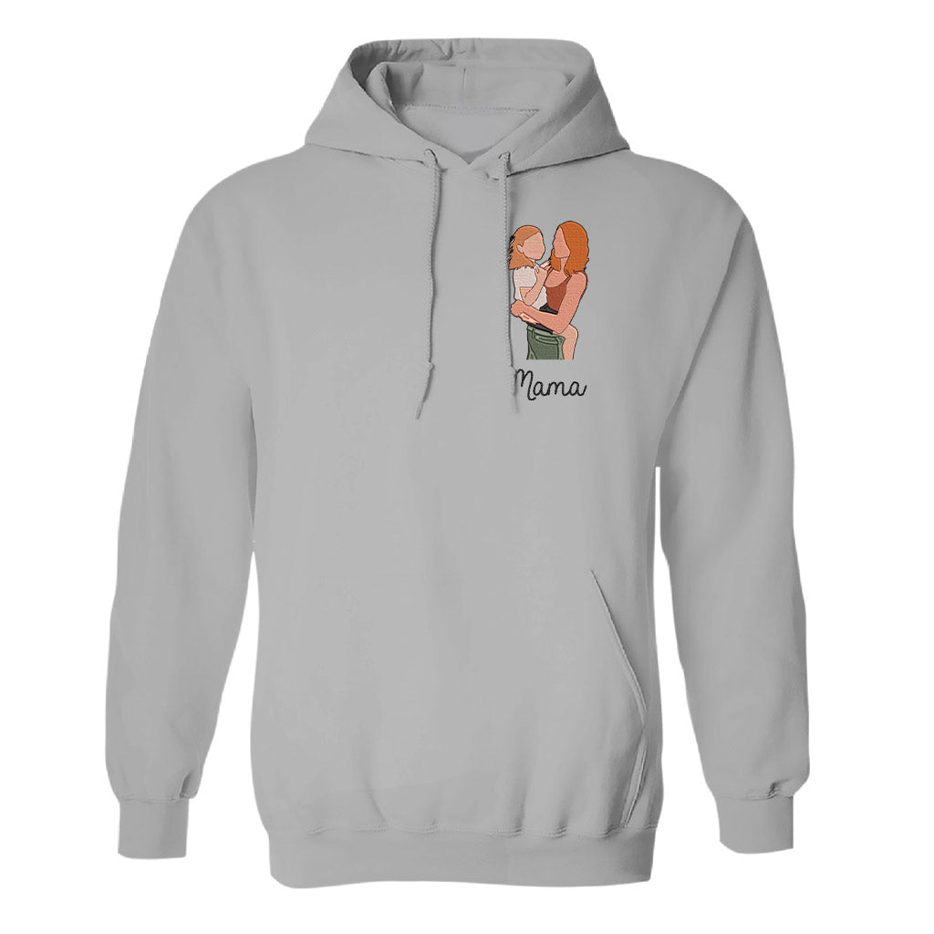 Custom 2D Photo - Personalized Step Mom Embroidered Hoodie