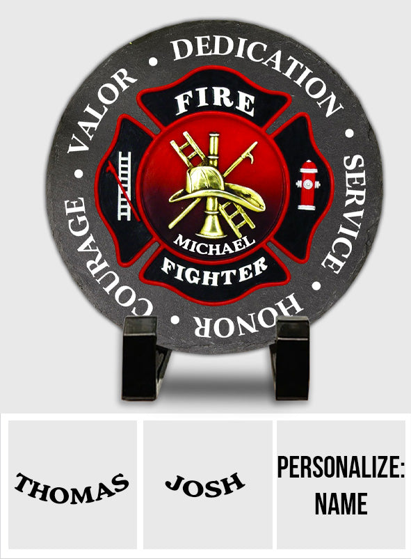 Honor Firefighter - Firefighter gift for him, father, husband, son - Personalized Round Shaped Stone