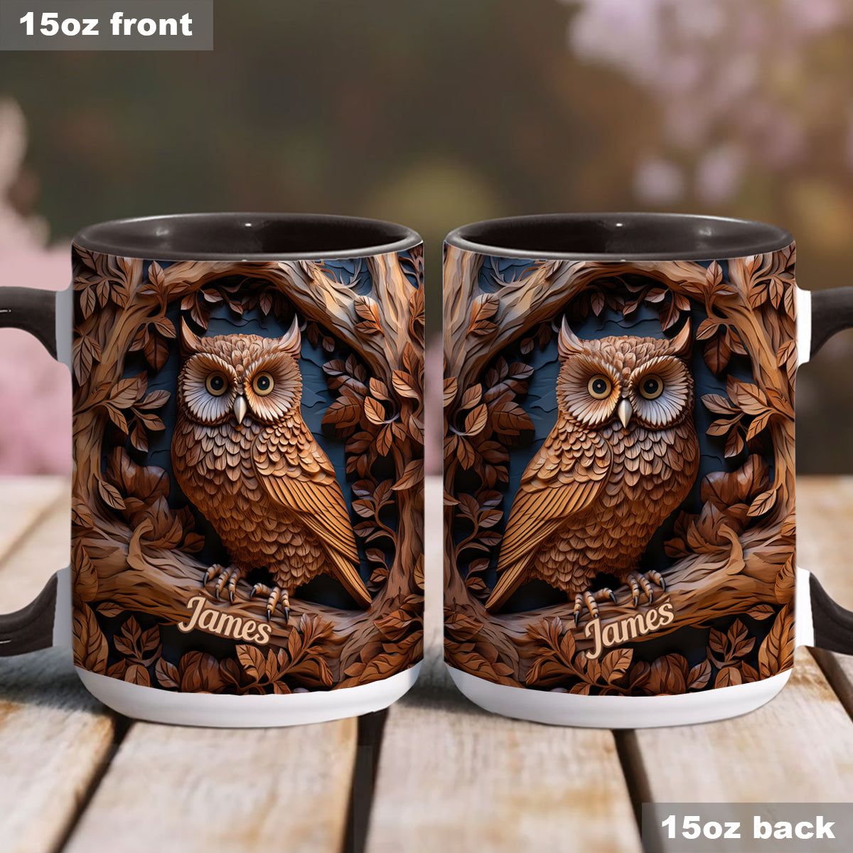 Just A Girl Who Loves Owls - Personalized Owl Accent Mug
