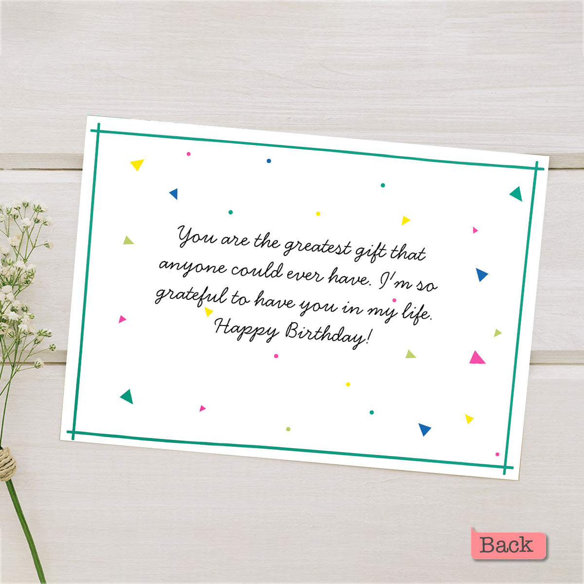 Thank You / Happy bday / Love you  - Personalized Greeting Card