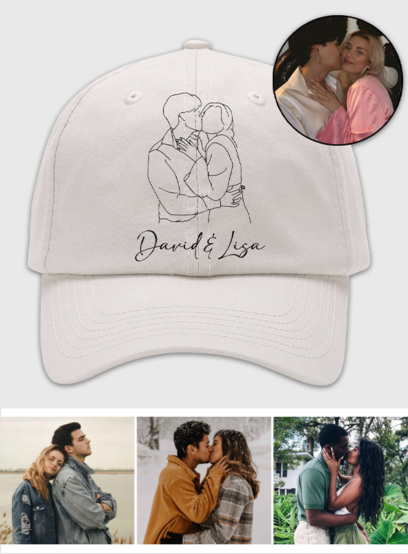 Custom Photo - Personalized Couple Embroidered Classic Cap