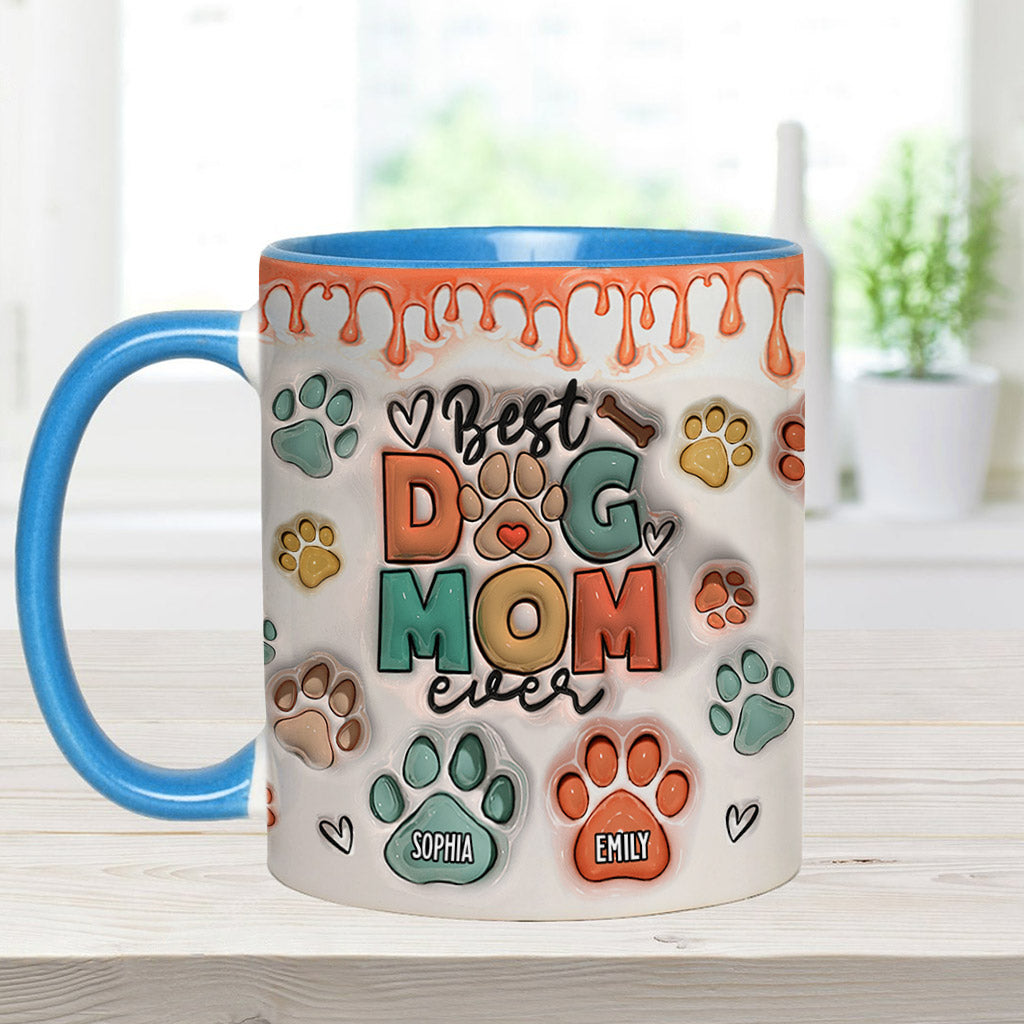 Best Dog Mom Ever - Personalized Dog Accent Mug