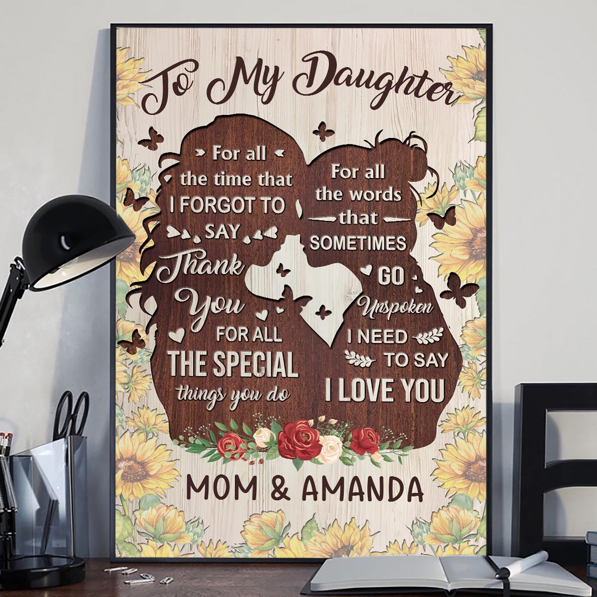 To My Mom poster, Personalized Gift For Mom, From Daughter