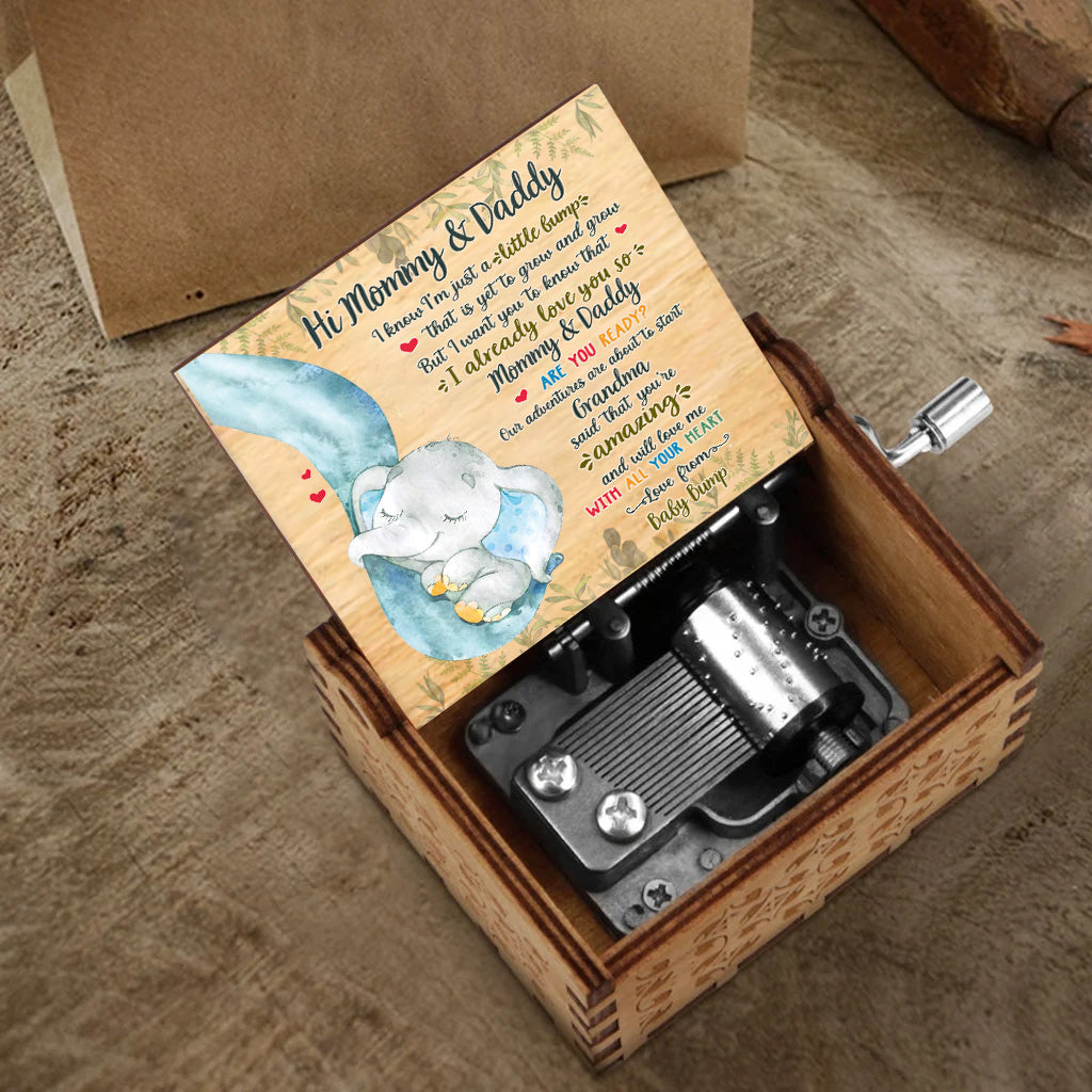 Love From Baby Bump - Personalized Mother Hand Crank Music Box