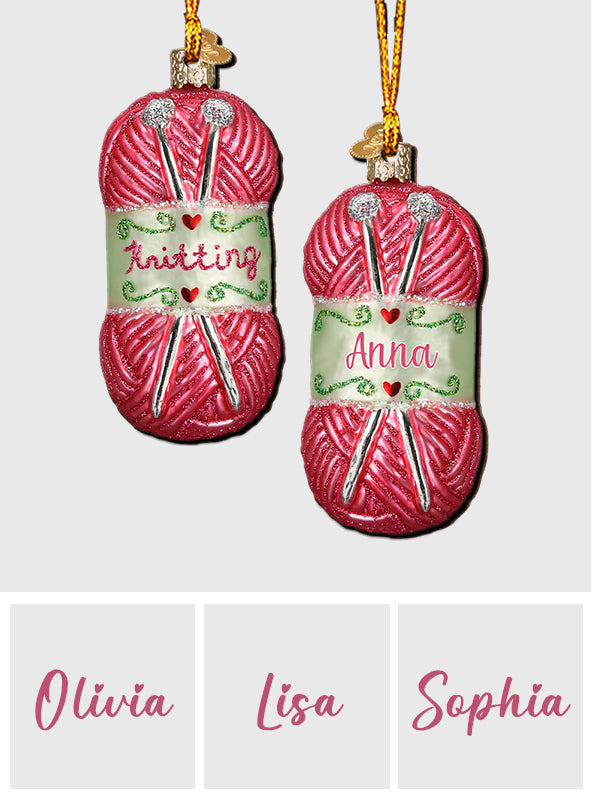 Love Knitting - Knitting gift for mom, girlfriend, wife, grandma - Personalized Ornament