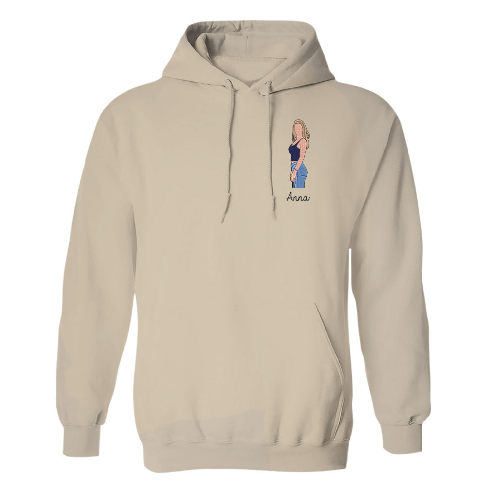 Custom 2D Photo - Personalized Aunt Embroidered Hoodie