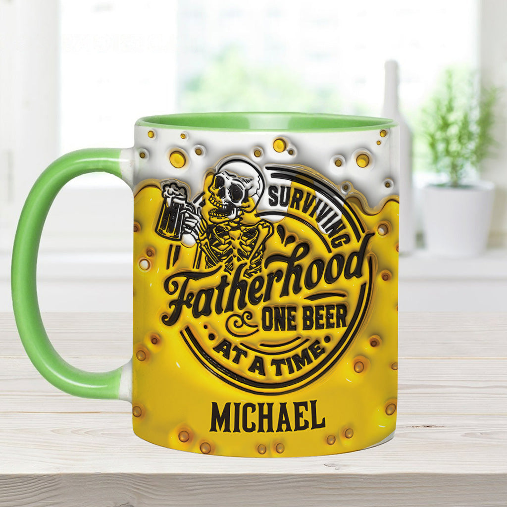 Surviving Fatherhood - Personalized Father Accent Mug