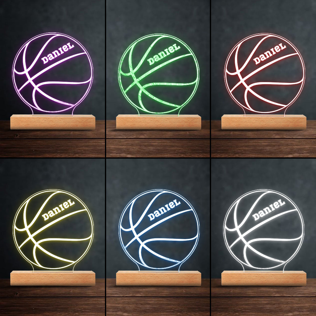 Love Basketball - Personalized Basketball Shaped Plaque Light Base