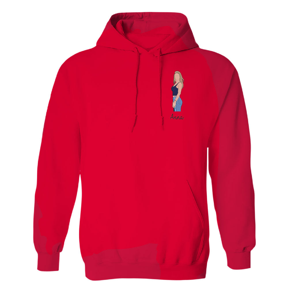 Custom 2D Photo - Personalized Aunt Embroidered Hoodie