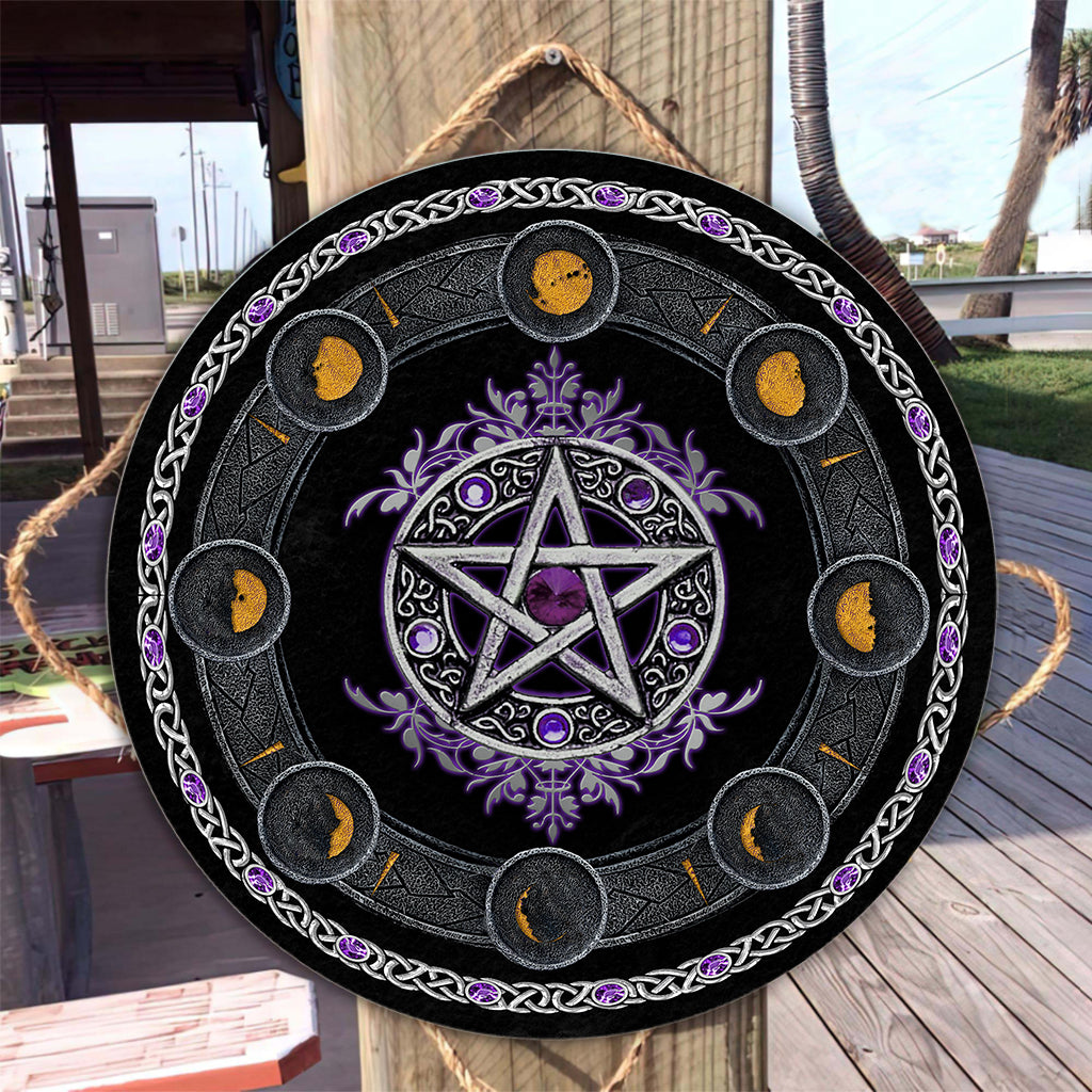 Witch Please Witch Wall Clock - Witch Round Wood Sign