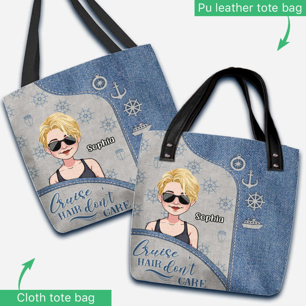 Cruise Hair Don't Care - Personalized Cruising Tote Bag