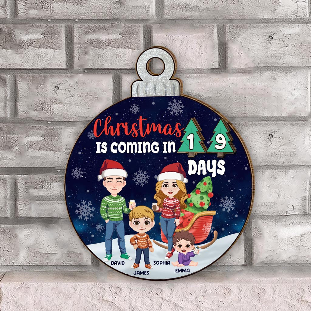 Christmas Coming In - Personalized Family Interchangeable Seasonal Wood Sign